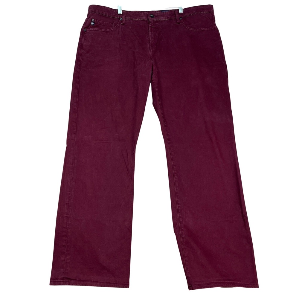 AG Adriano Goldschmied The Protege Pants Men 40x34 Burgundy Straight Leg USA EUC